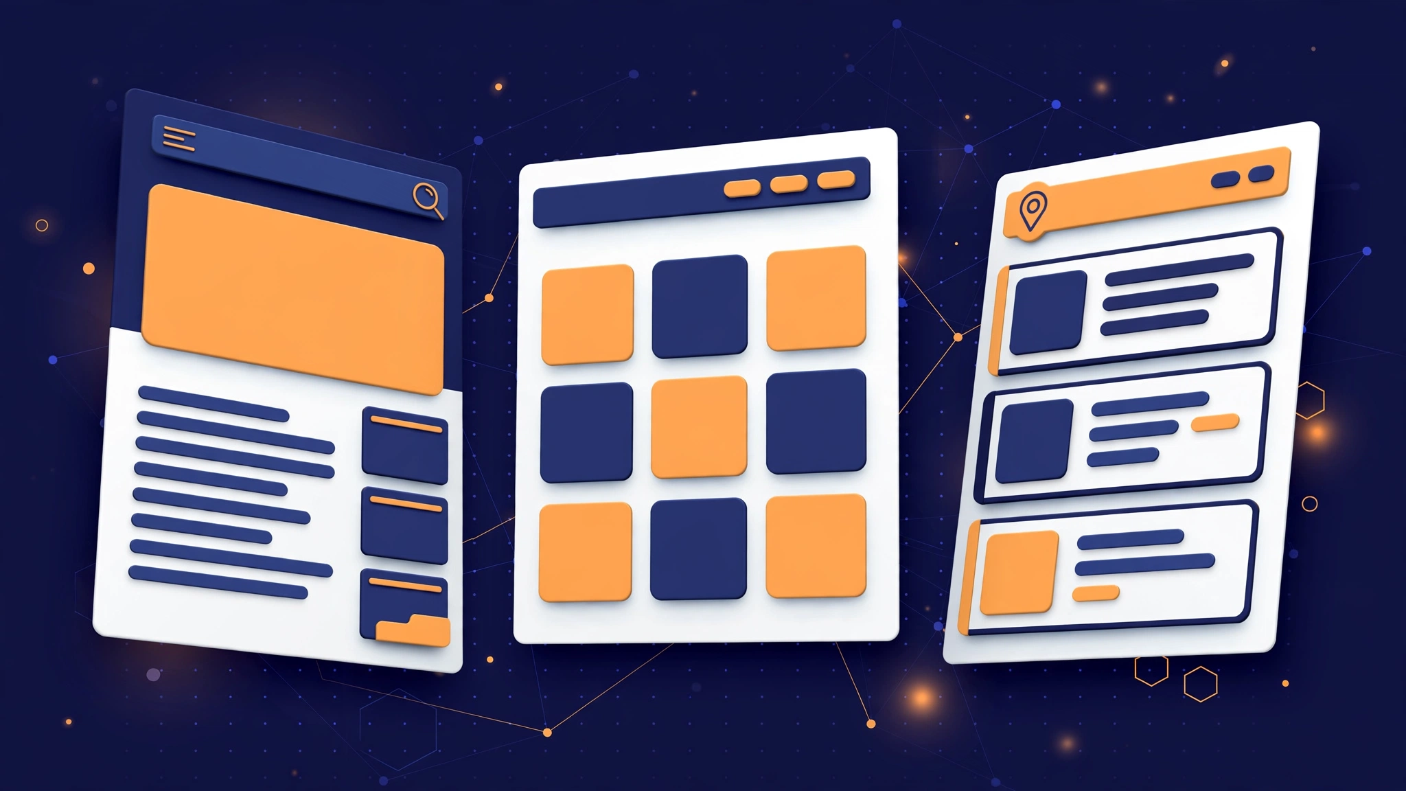 Examples of websites built with Webflow CMS — blog, portfolio and directory pages